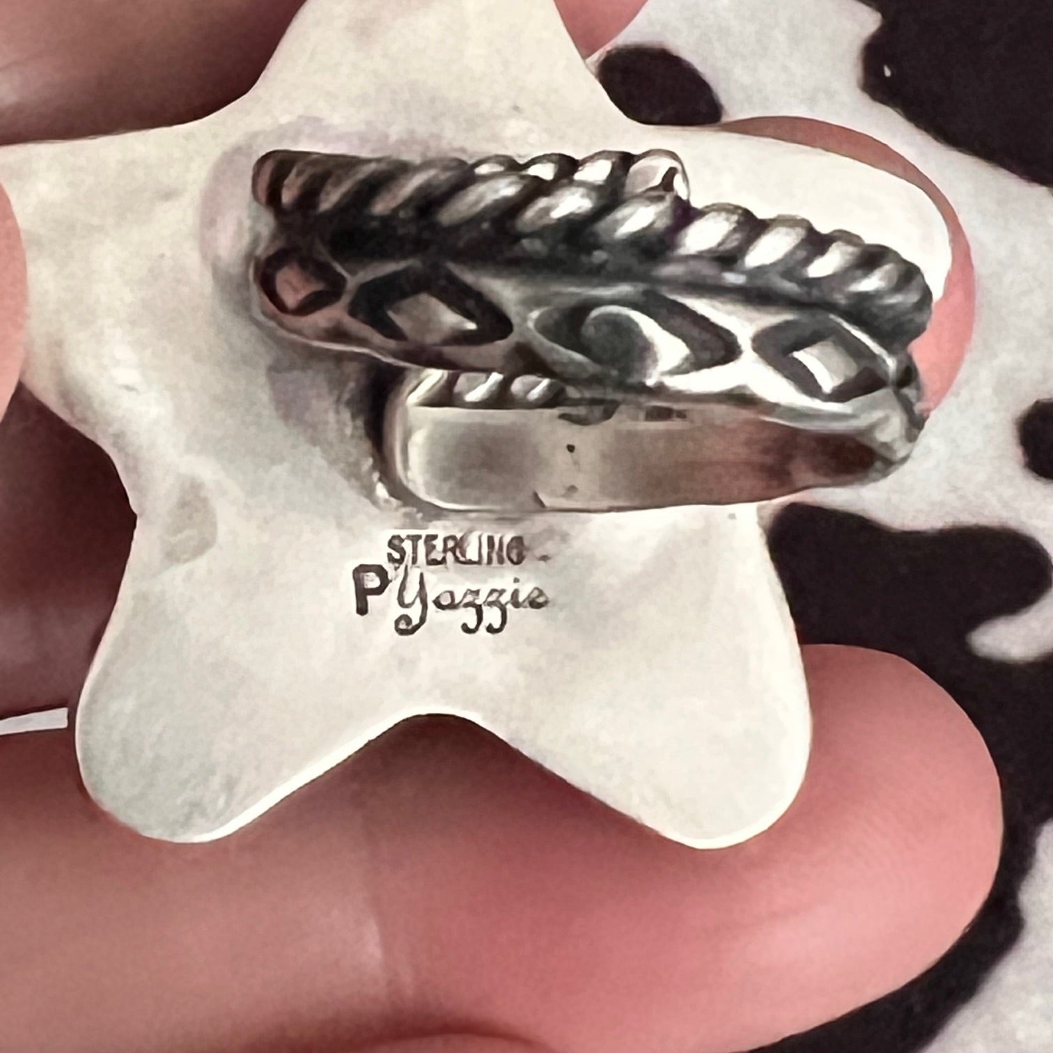 Genuine Purple Mojave Turquoise Tipped Star Necklace and Purple Mojave Ring - Signed Yazzie Cedar Hill Country Market