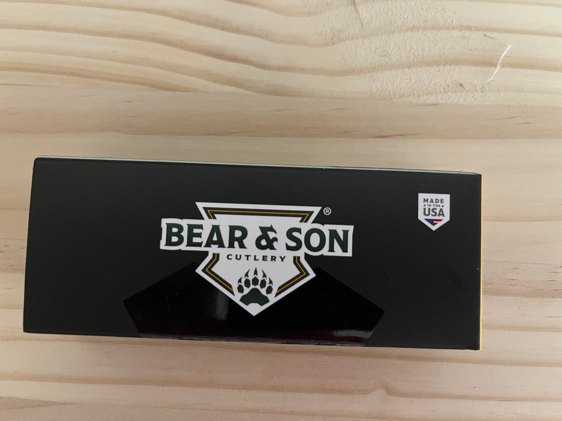 Bear & Son "PEANUT" Yellow smooth Delrin handle Pocket Knife 6000 CedarHill Country Market