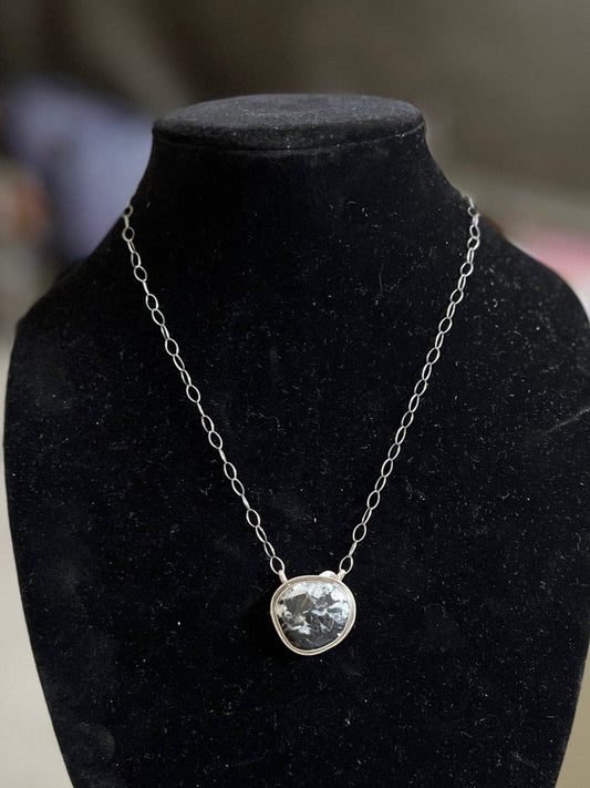 Genuine Navajo Handmade Sterling Silver White Buffalo Pendant Necklace Artist Art Brogerman Cedar Hill Country Market
