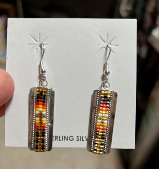 Navajo Handmade Beaded Earrings - Artist Lucille Romone Cedar Hill Country Market