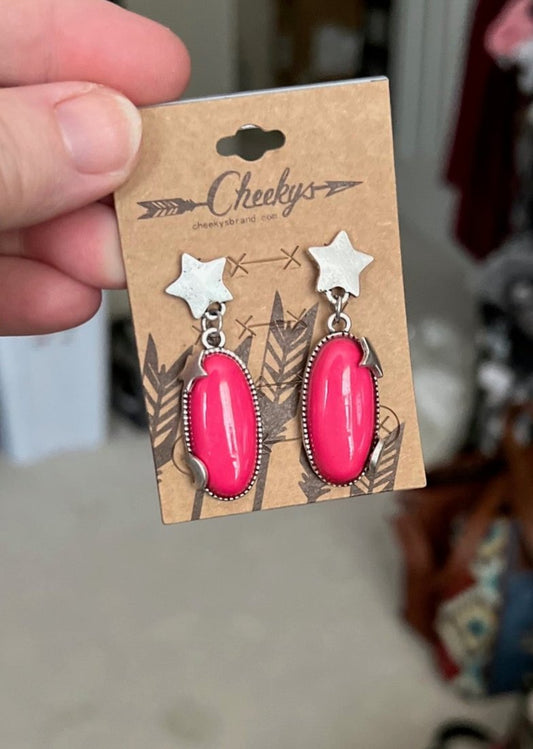 Pink Star Bright Hot Pink Stud Earrings CedarHill Country Market