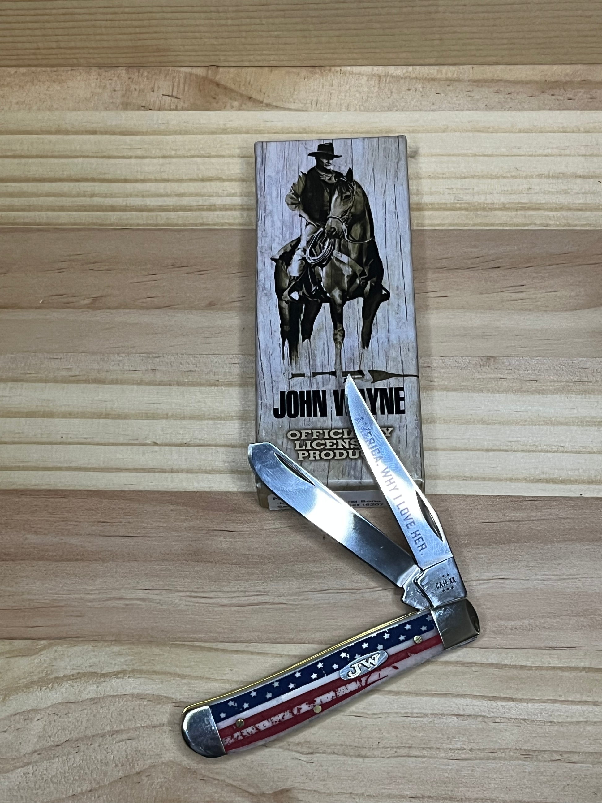 Case John Wayne Natural Bone Smooth Mini Trapper Pocket Knife (CA10718) 7255 CedarHill Country Market