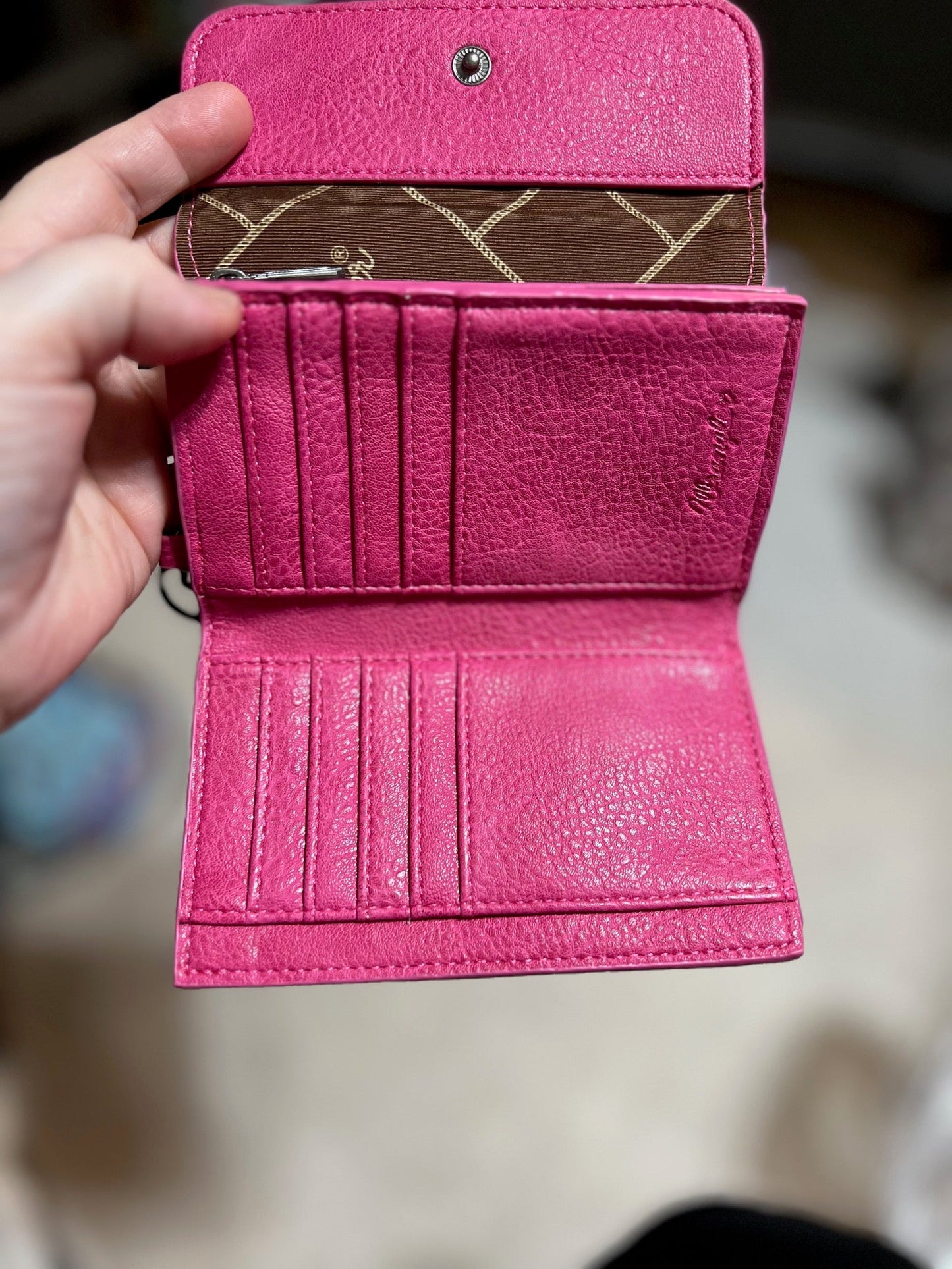 Wrangler Embossed Crossbody - Dark Pink with Wallet Cedar Hill Country Market