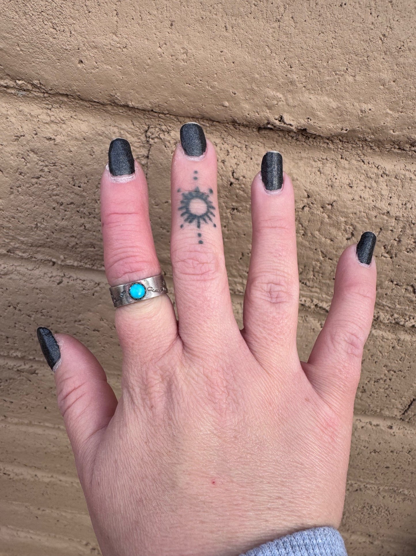 Handcrafted Sterling Silver Kingman Turquoise Band Ring size 5.5 Nizhoni Traders LLC