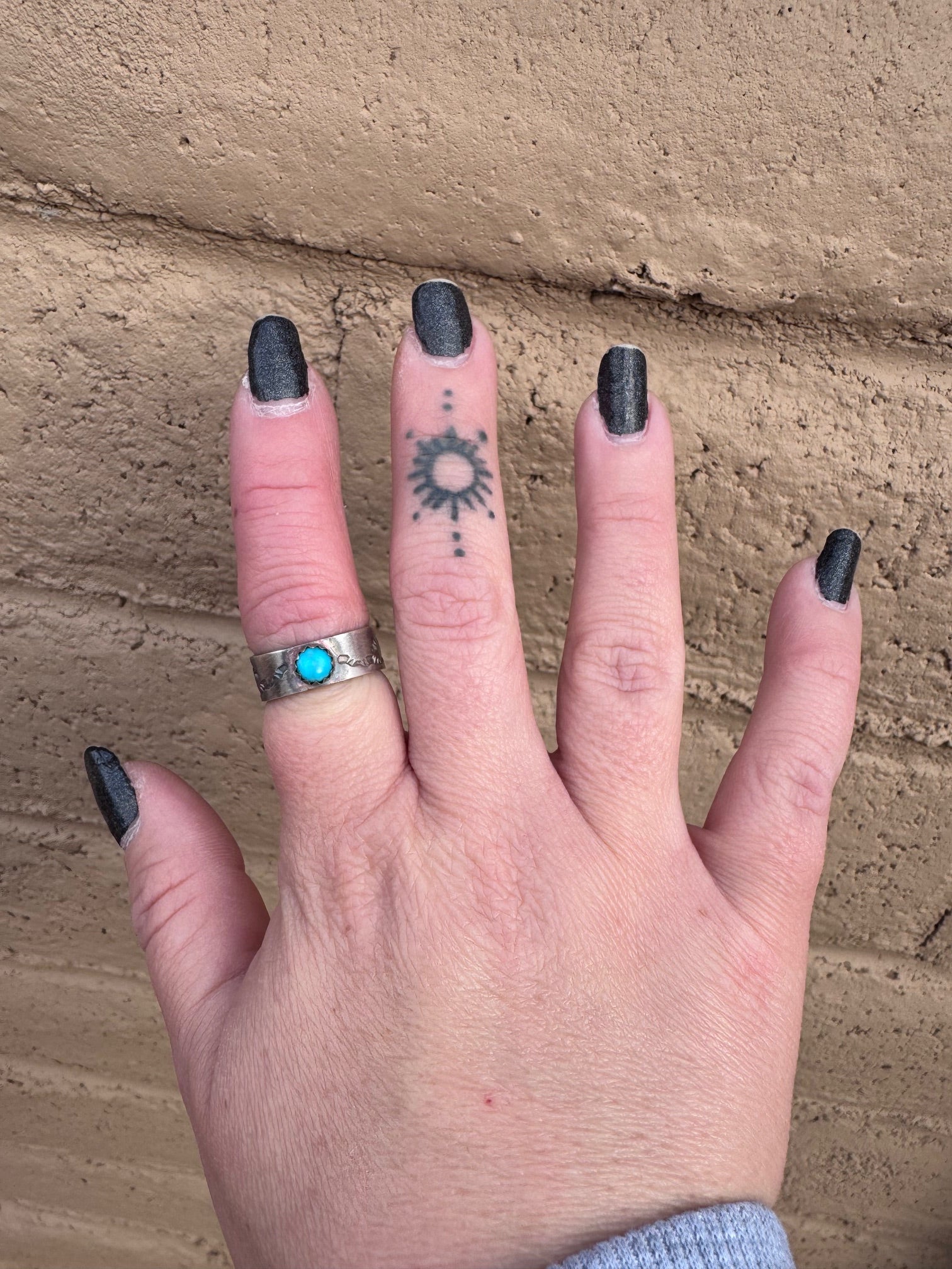 Handcrafted Sterling Silver Kingman Turquoise Band Ring size 5.5 Nizhoni Traders LLC