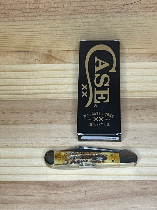 Case 6.5 Bone Stag Mini Copperlock Pocket Knife (CA65327) 7251 CedarHill Country Market