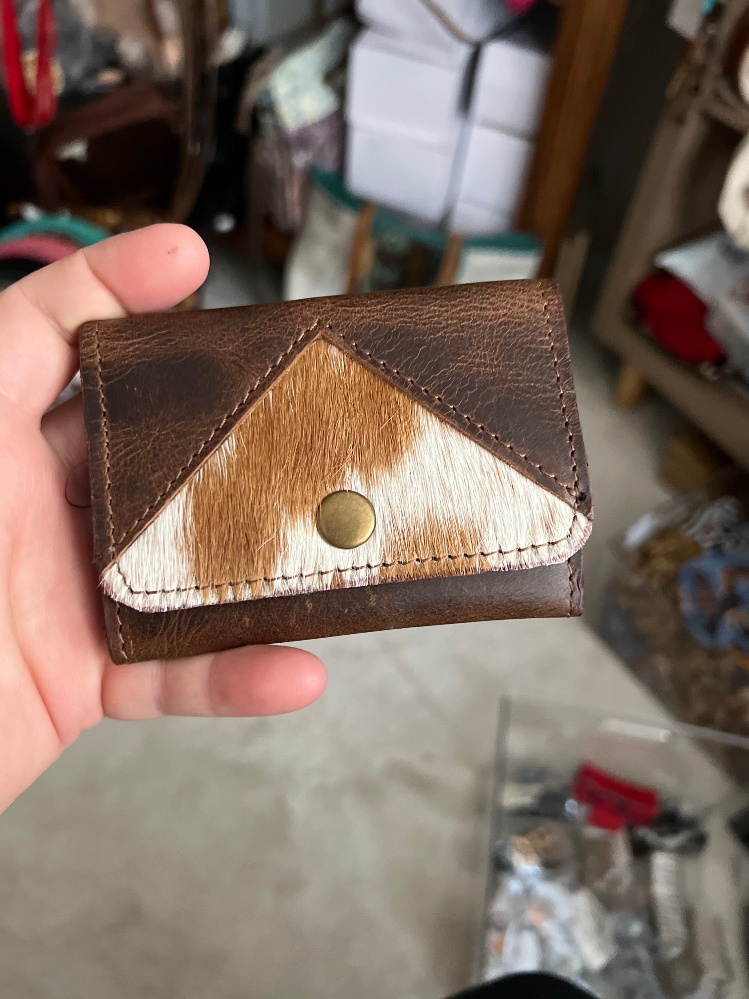 Leather and Hide Coin Purse - Assorted CedarHill Country Market