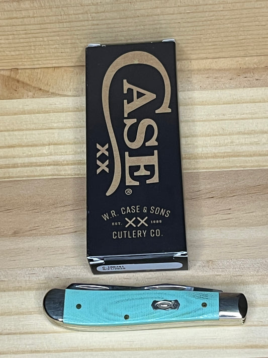 Case Seafoam Green G10 Smooth Mini Trapper Pocket Knife (CA18100) 7168 CedarHill Country Market