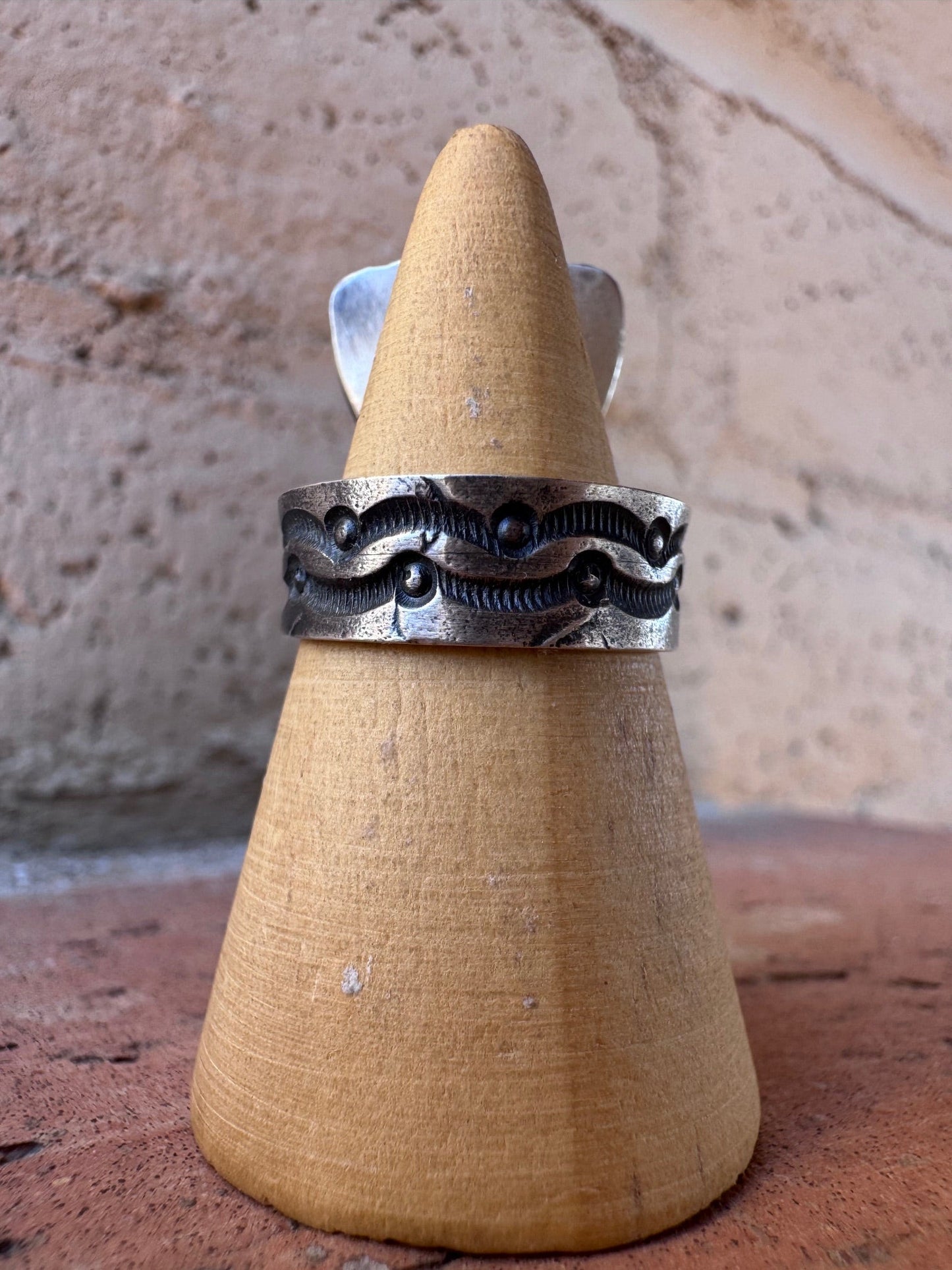 Handcrafted Queen Pink Conch & Sterling Silver Adjustable Statement Ring by Kevin Billah Nizhoni Traders LLC
