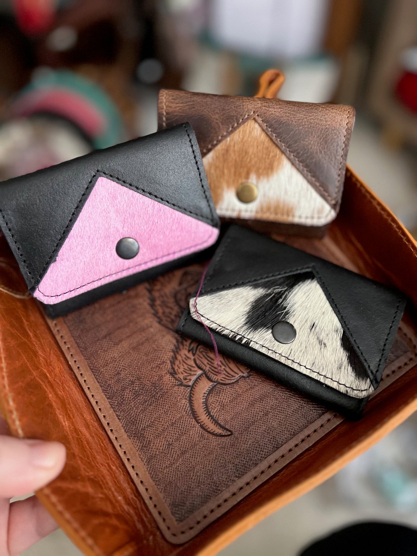 Leather and Hide Coin Purse - Assorted CedarHill Country Market