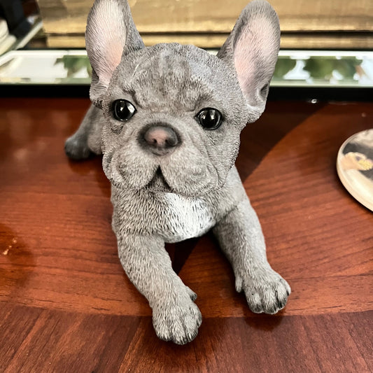 Grey French Bulldog Statue Cedar Hill Country Market