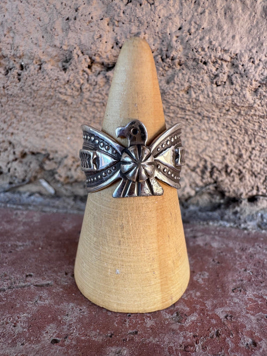 Handcrafted Sterling Silver Thunderbird Ring by Darrell Cadman Nizhoni Traders LLC