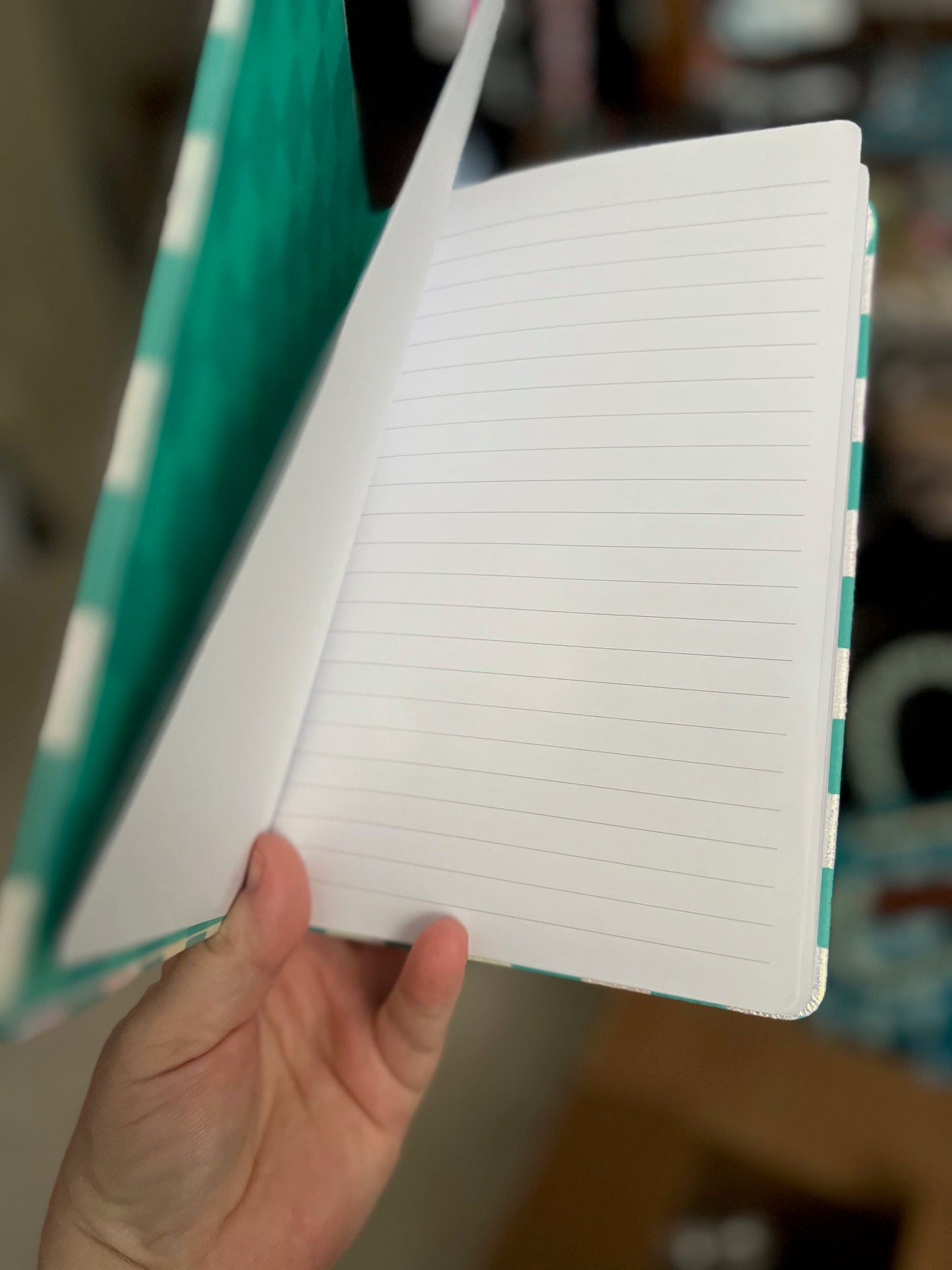 Turquoise and White Checkered Notebook CedarHill Country Market