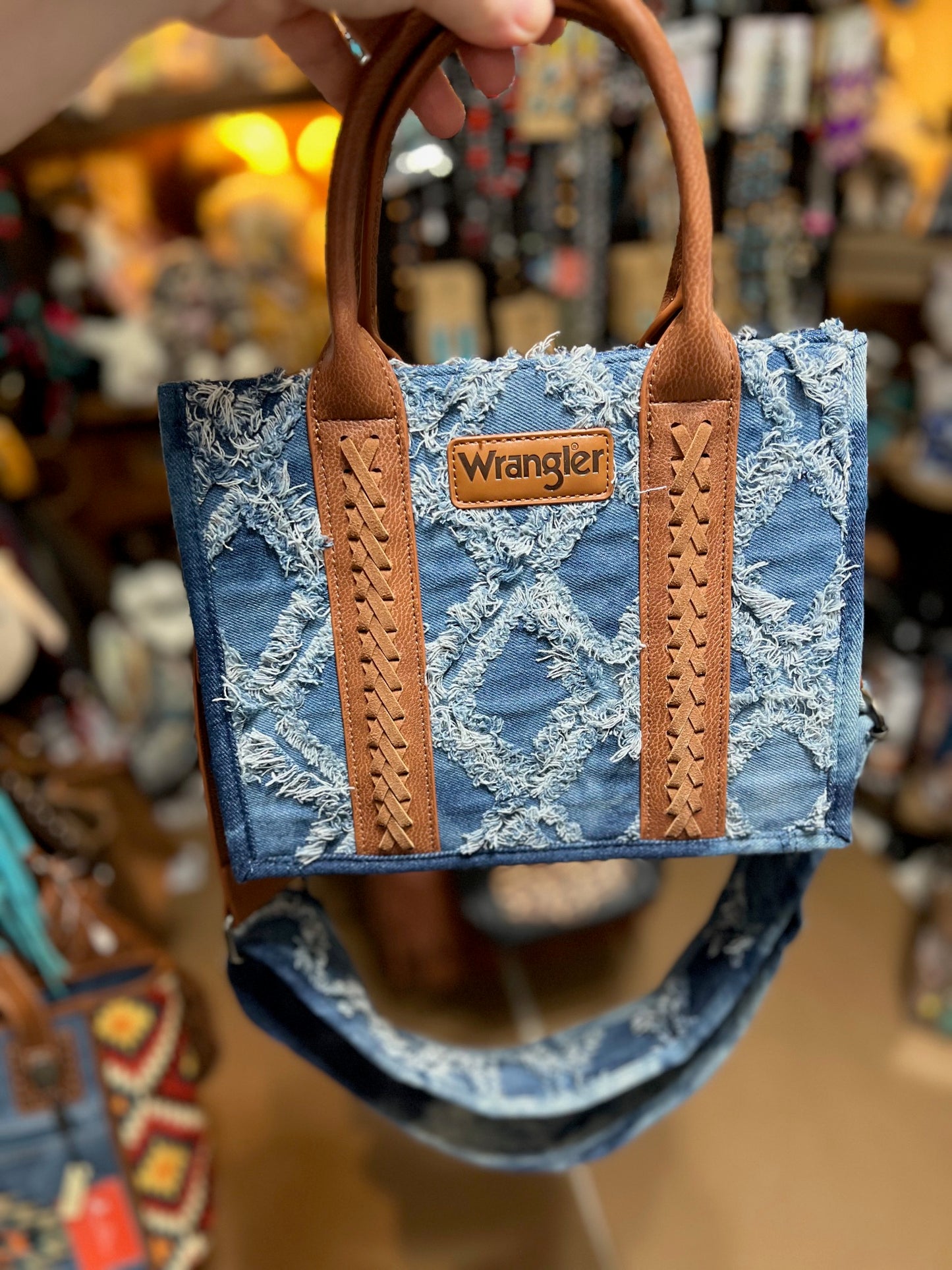 Wrangler Aztec Tote Bag for Women Boho Shoulder Purses and Western Handbags Cedar Hill Country Market