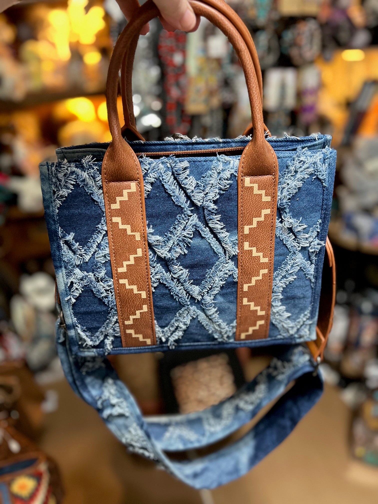 Wrangler Aztec Tote Bag for Women Boho Shoulder Purses and Western Handbags Cedar Hill Country Market