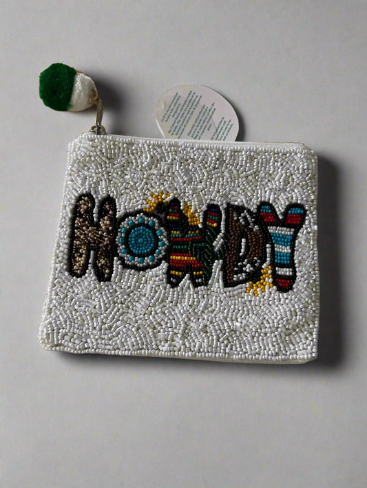 Howdy Beaded Coin Handbag Cedar Hill Country Market