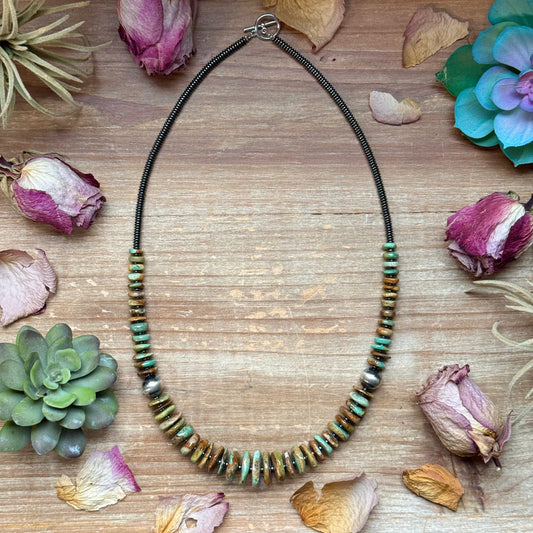 Green Turquoise & Black Hematite Necklace – 23.5” The Bijoux FAB Jewelry