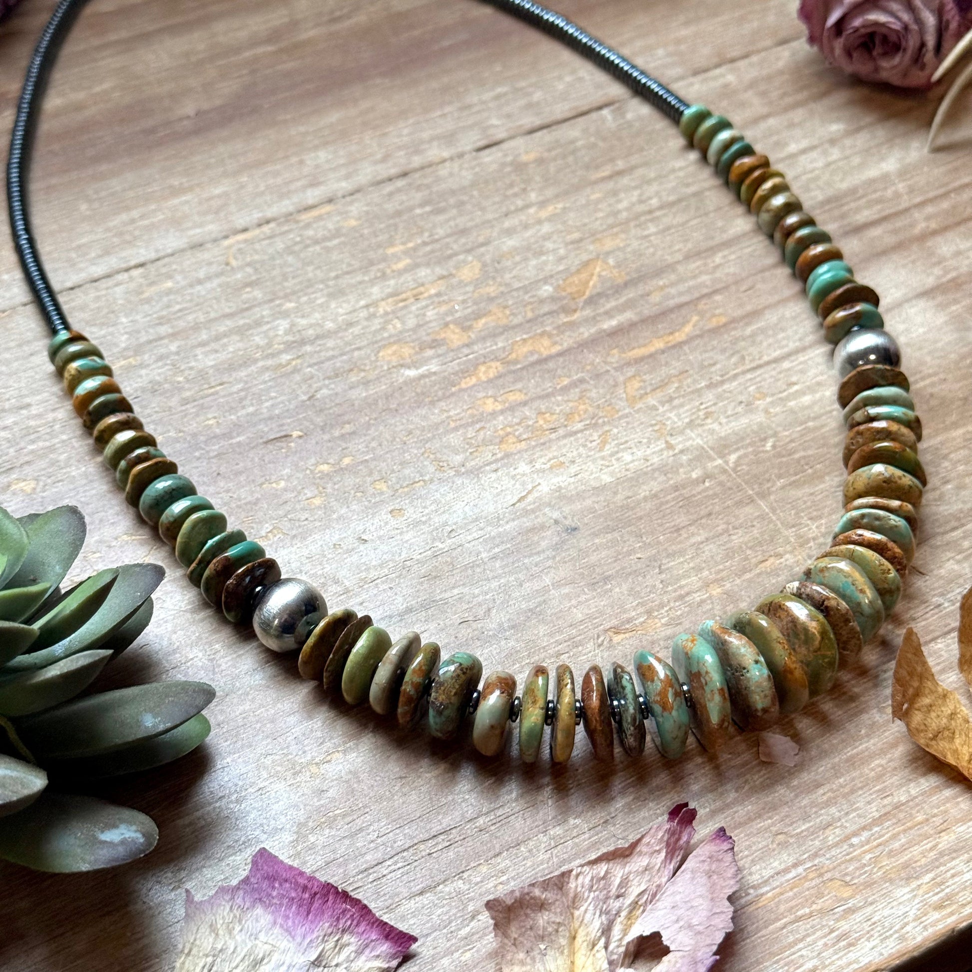 Green Turquoise & Black Hematite Necklace – 23.5” The Bijoux FAB Jewelry