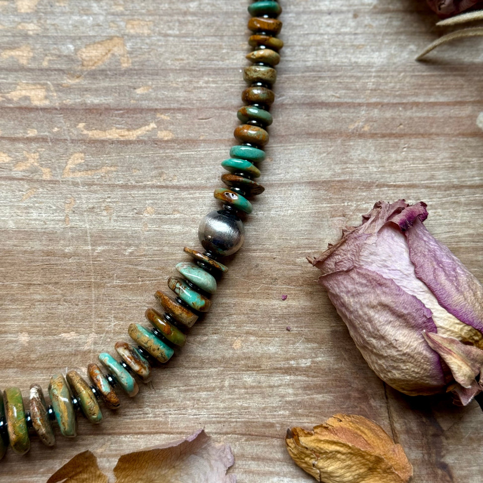 Green Turquoise & Black Hematite Necklace – 23.5” The Bijoux FAB Jewelry