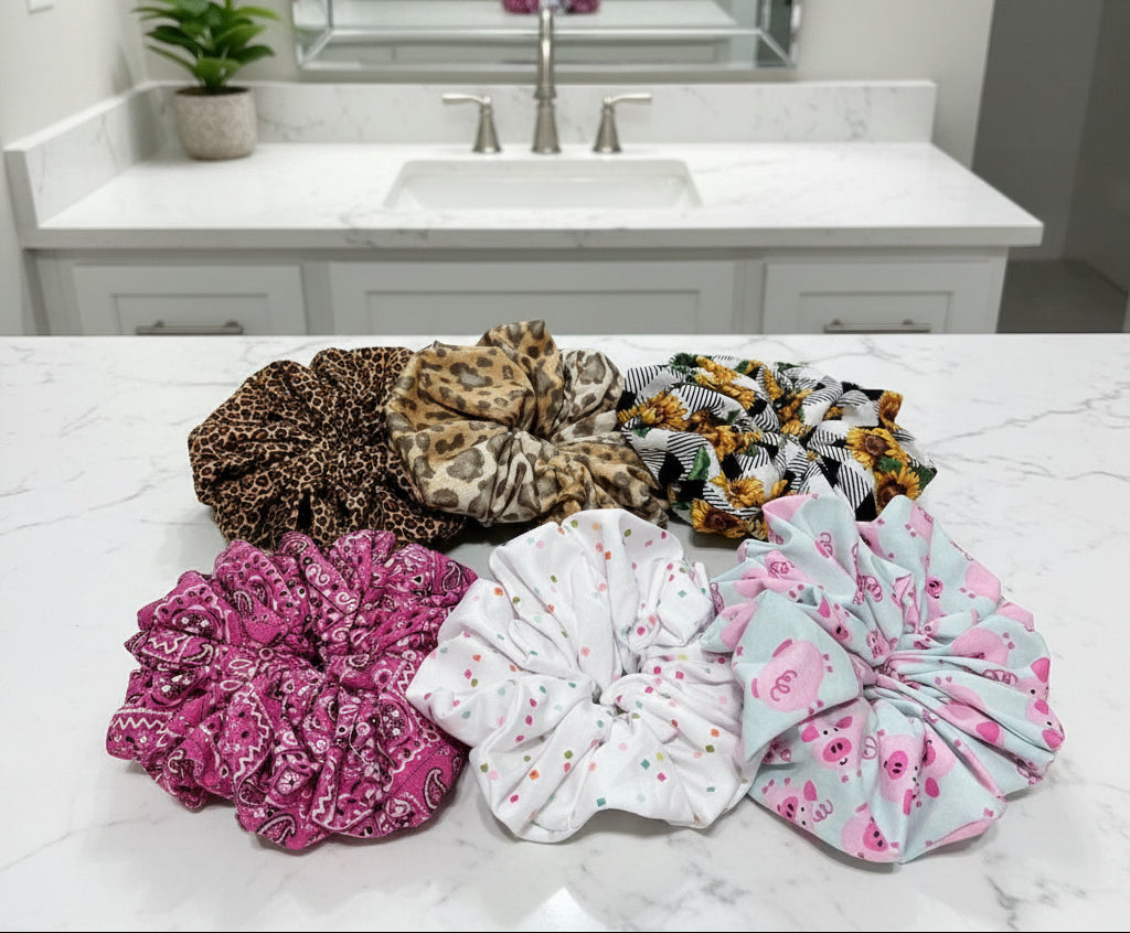 Western Themed Hair Scrunchies - Multi Cedar Hill Country Market
