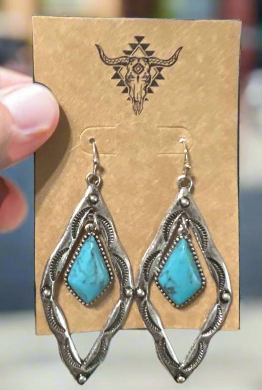 Turquoise Canyon Creek Earrings Cedar Hill Country Market