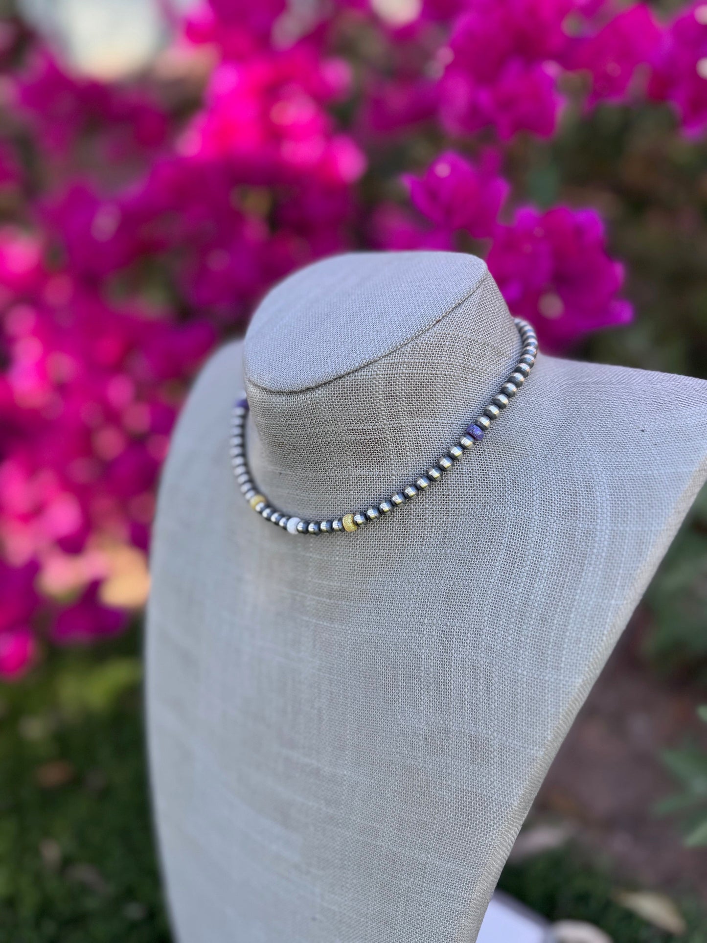 Handcrafted Fire Opal Collection & Sterling Silver Pearl Beaded 5mm Necklace 14" Nizhoni Traders LLC
