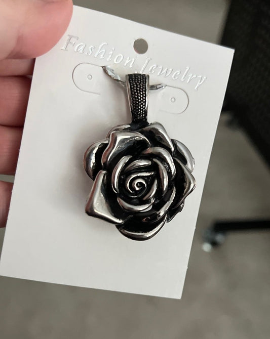 Rose Pewter Pendant - Magnetic Clasp Cedar Hill Country Market