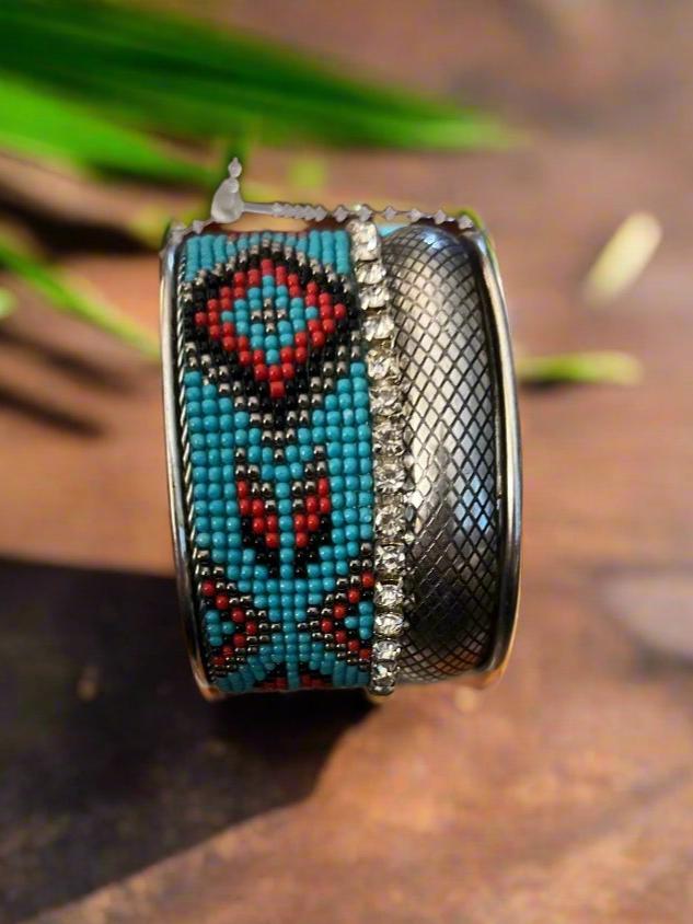 Navajo Aztec Silver Bling Cuff Cedar Hill Country Market