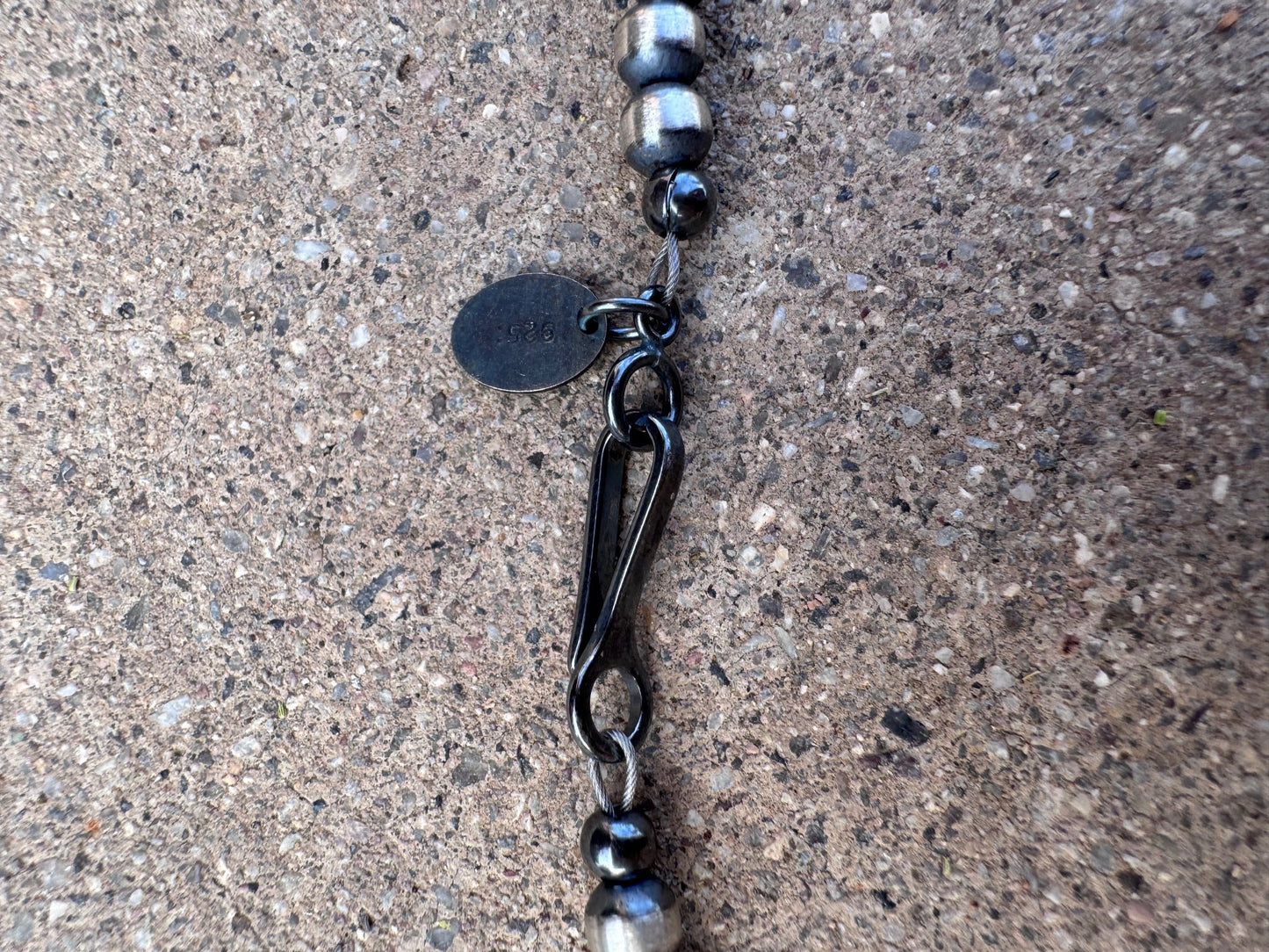 Handcrafted Fire Opal Collection & Sterling Silver Pearl 4-14mm Beaded Jacla Necklace 30" Nizhoni Traders LLC