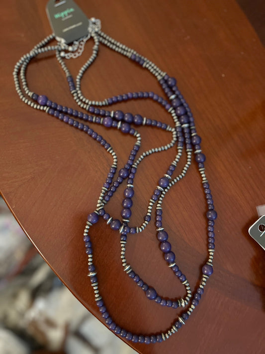 Purple & Silver Navajo Necklace Cedar Hill Country Market