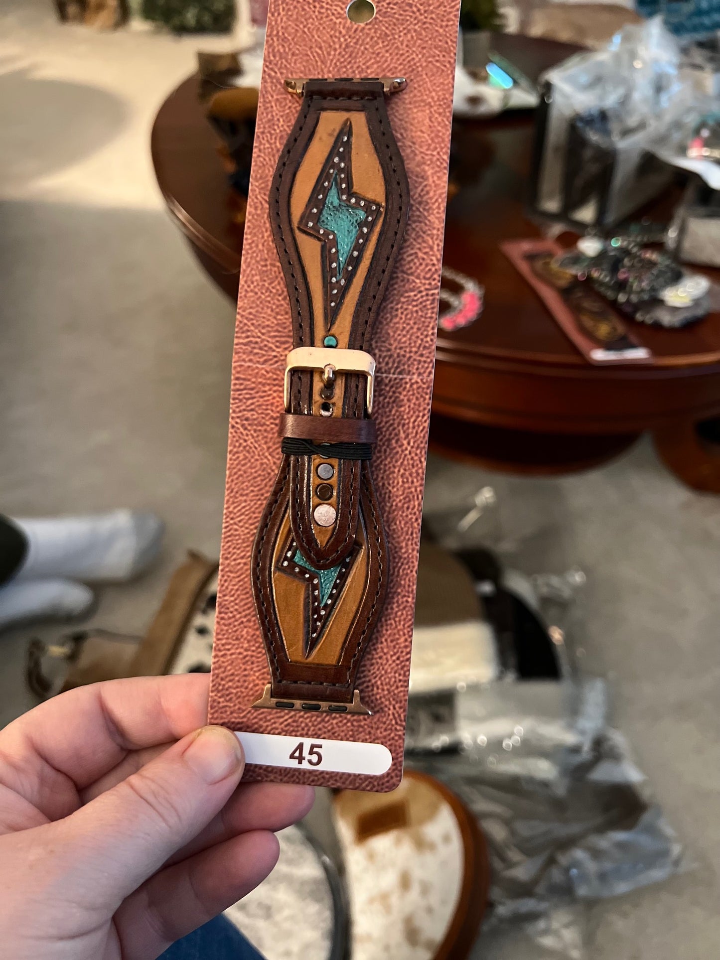 Western Leather Hand Tooled Apple Watch Bands Cedar Hill Country Market