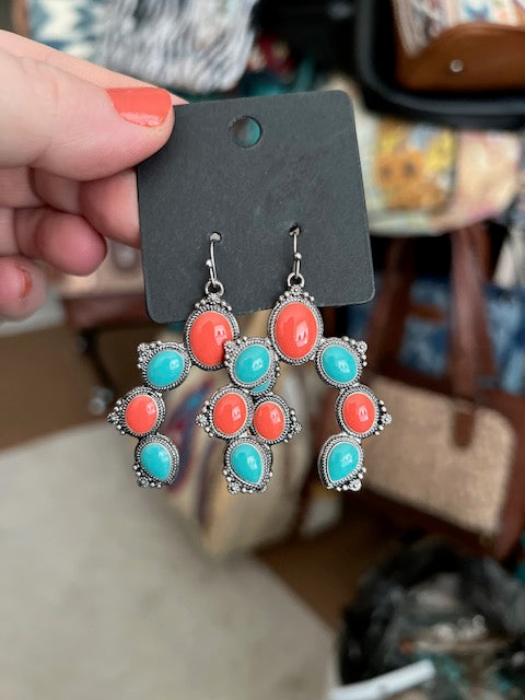 Western Squash Turquoise on hook Earrings Cedar Hill Country Market