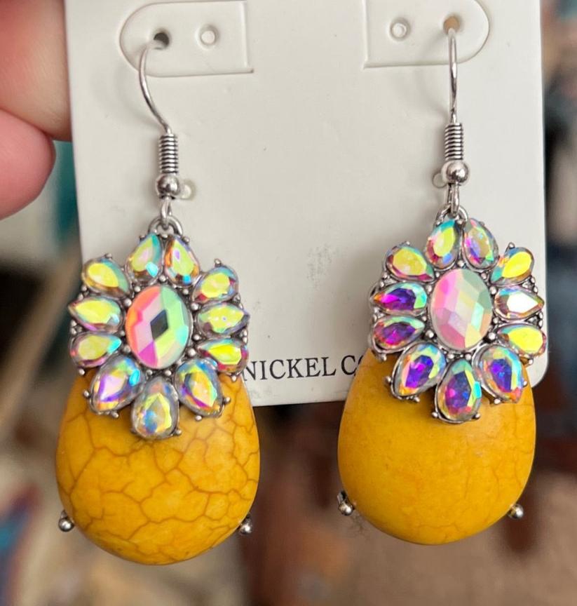 Iridescent Dangle Hook Earrings - Multi Colors Cedar Hill Country Market