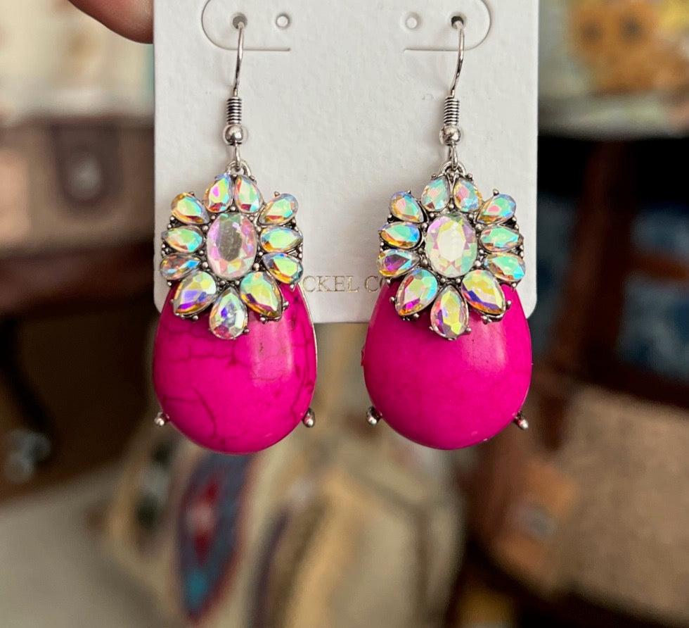 Iridescent Dangle Hook Earrings - Multi Colors Cedar Hill Country Market