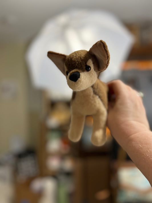 Brown and Tan Min Chihuahua Toy Stuffie 4 inch Cedar Hill Country Market