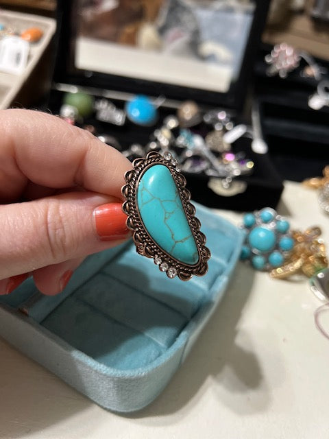 Turquoise Fashion Stretch Ring Cedar Hill Country Market