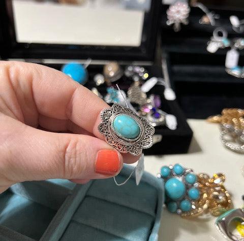 Turquoise Fashion Ring Size 6.5 Cedar Hill Country Market