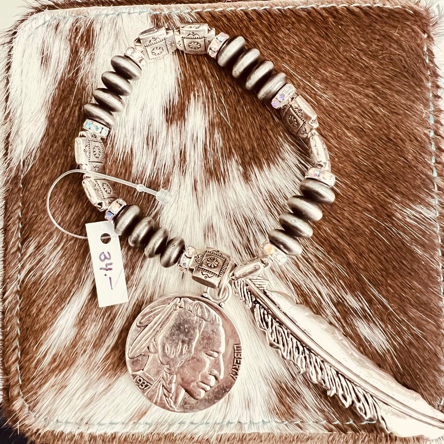 Native American Coin Bohemian Stretch Bracelet Cedar Hill Country Market