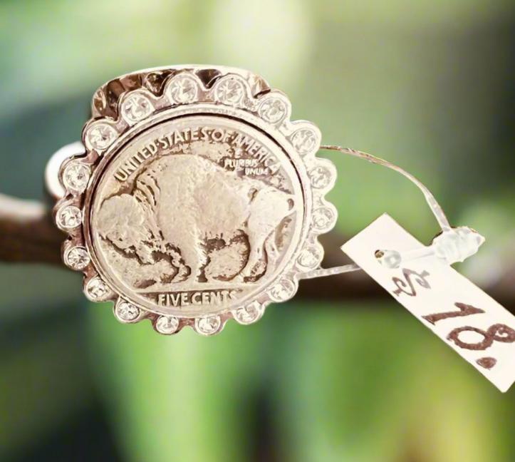 Sparkle Buffalo Coin Cuff Ring Cedar Hill Country Market