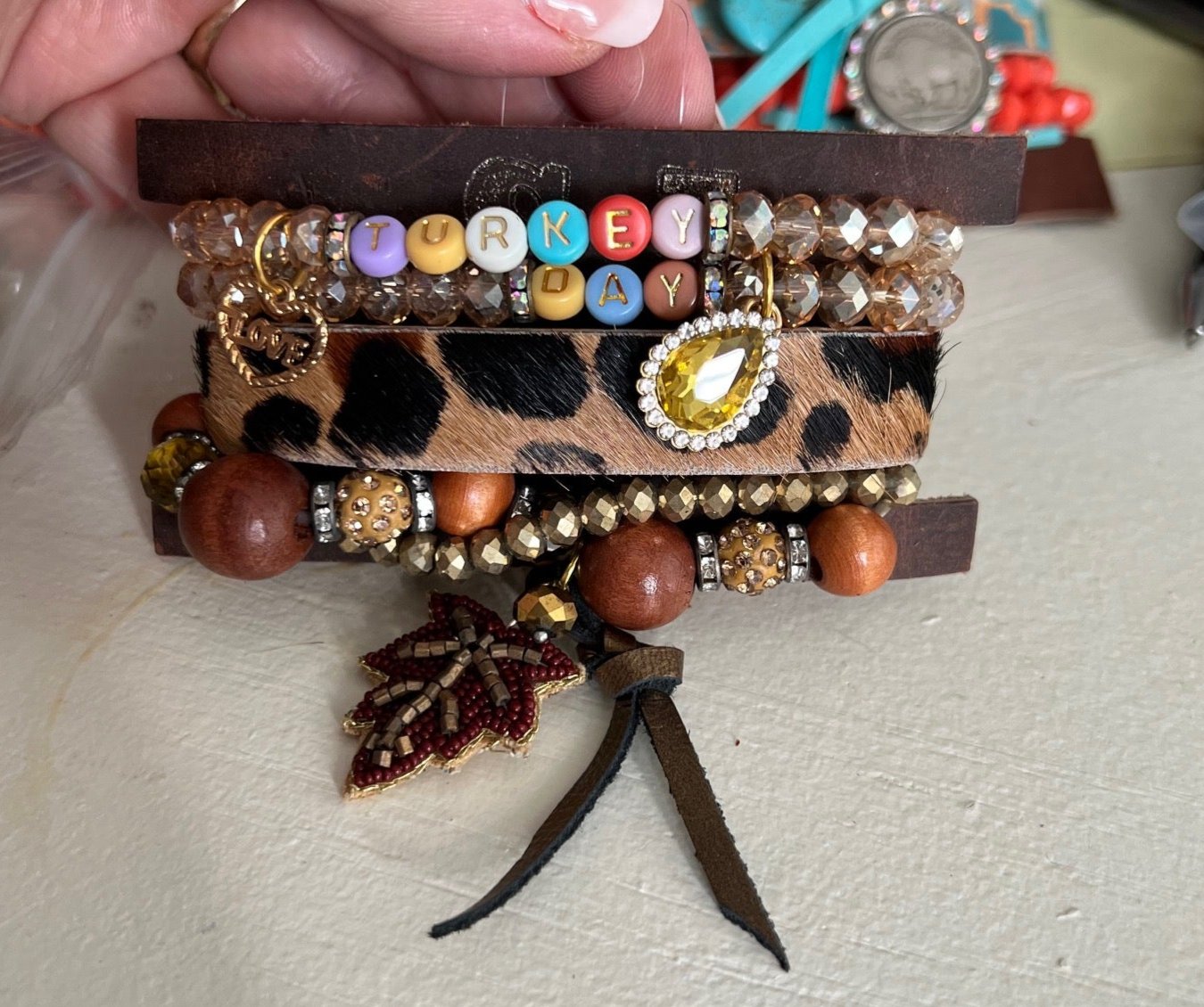 Sandra Ling 5 Piece Turkey Day Small Stack Bracelets CedarHill Country Market