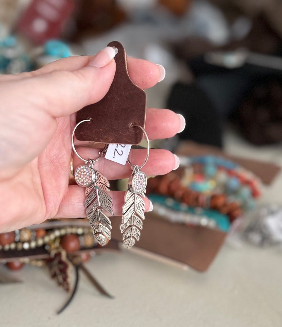 Feather Bling Small Hoops Cedar Hill Country Market