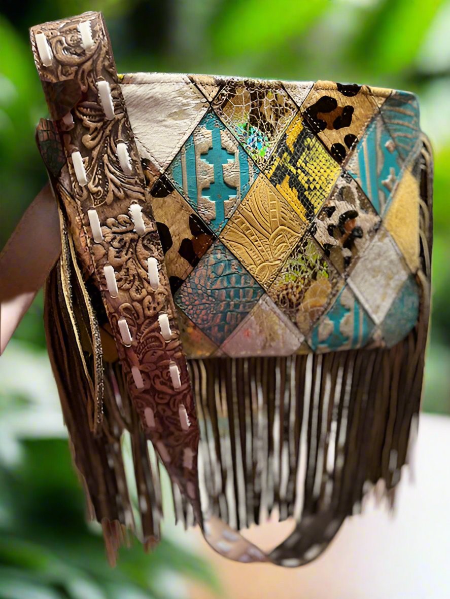 Keep it Gypsy - Genuine Leather Louie Embossed Fringe Crossbody Handbag (Copy) Cedar Hill Country Market