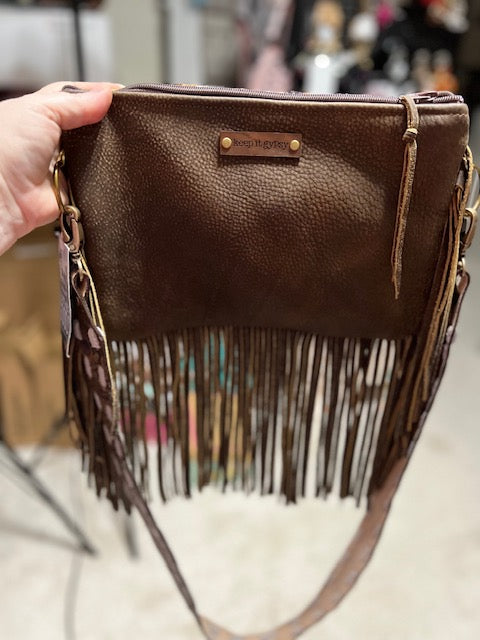 Keep it Gypsy - Genuine Leather Louie Embossed Fringe Crossbody Handbag (Copy) Cedar Hill Country Market