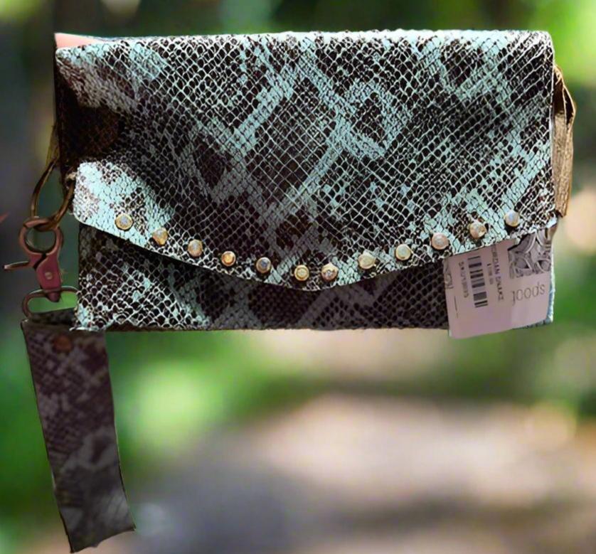 Keep it Gypsy - Turquoise Snake Trifold Wristlet Handbag Cedar Hill Country Market