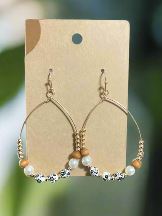 Beaded Dangle Hoop Earrings Cedar Hill Country Market