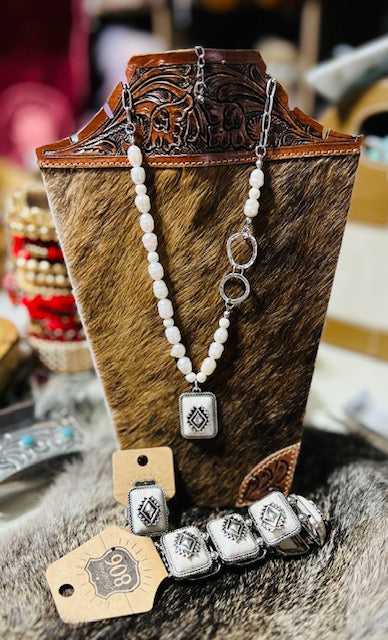 Aztec Necklace Set with Ring and Bracelet Cedar Hill Country Market