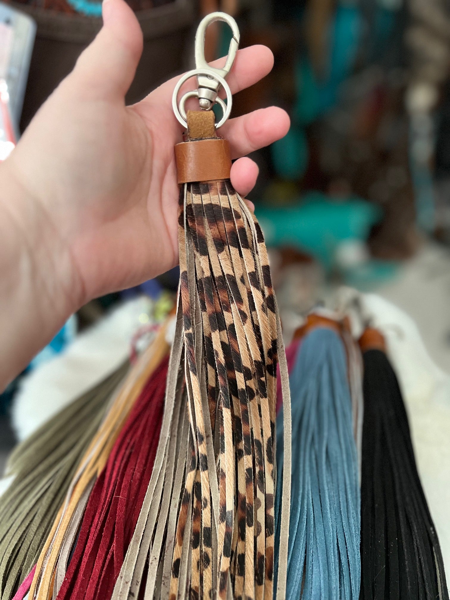 Genuine Leather Tassel Style KeyChains - Multi Cedar Hill Country Market