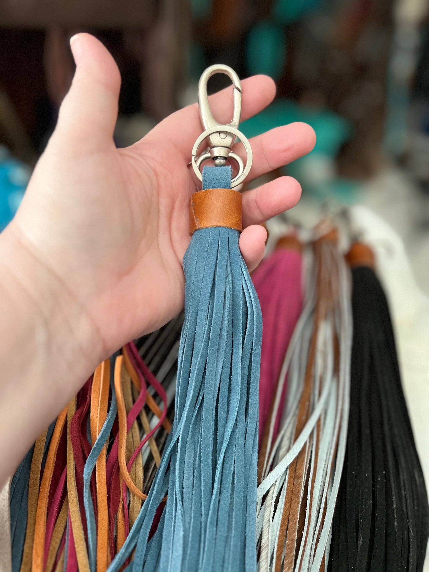 Genuine Leather Tassel Style KeyChains - Multi Cedar Hill Country Market