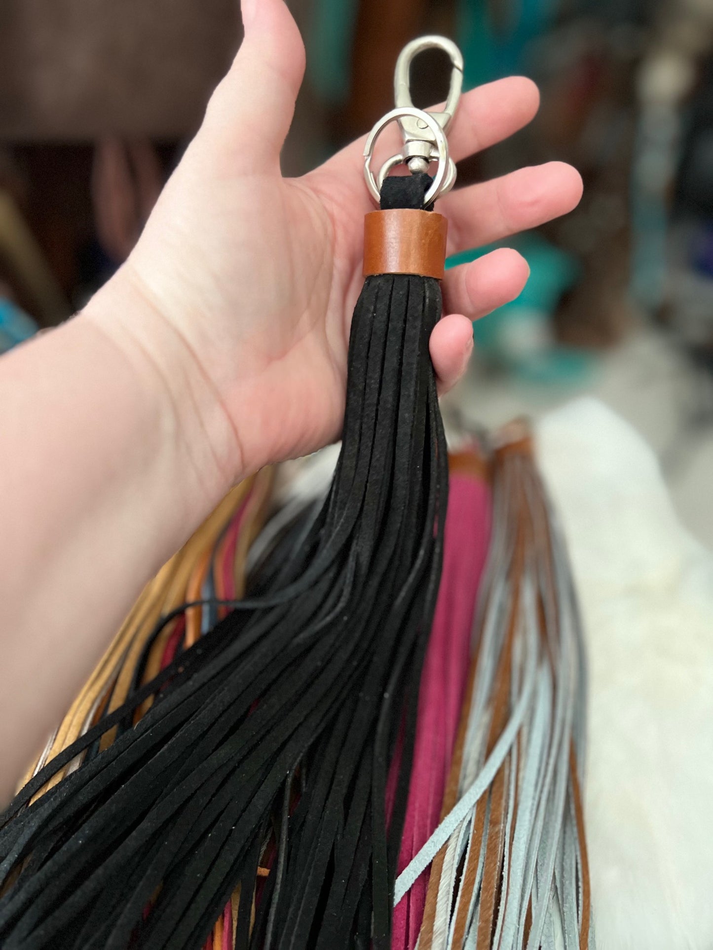 Genuine Leather Tassel Style KeyChains - Multi Cedar Hill Country Market