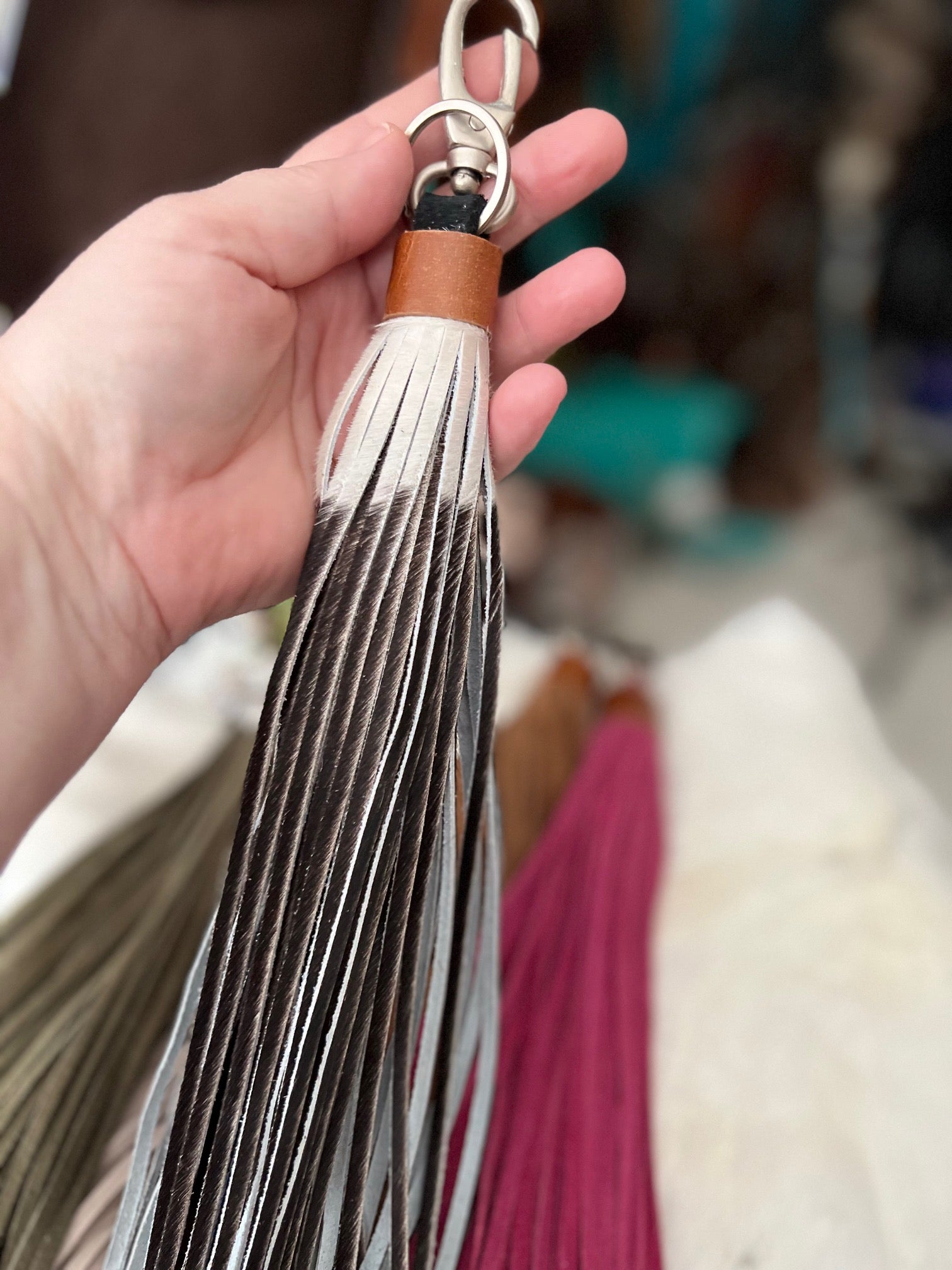 Genuine Leather Tassel Style KeyChains - Multi Cedar Hill Country Market